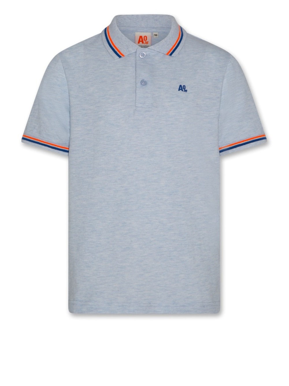 Boys AO76 Carter Logo Heather Light Blue Polo